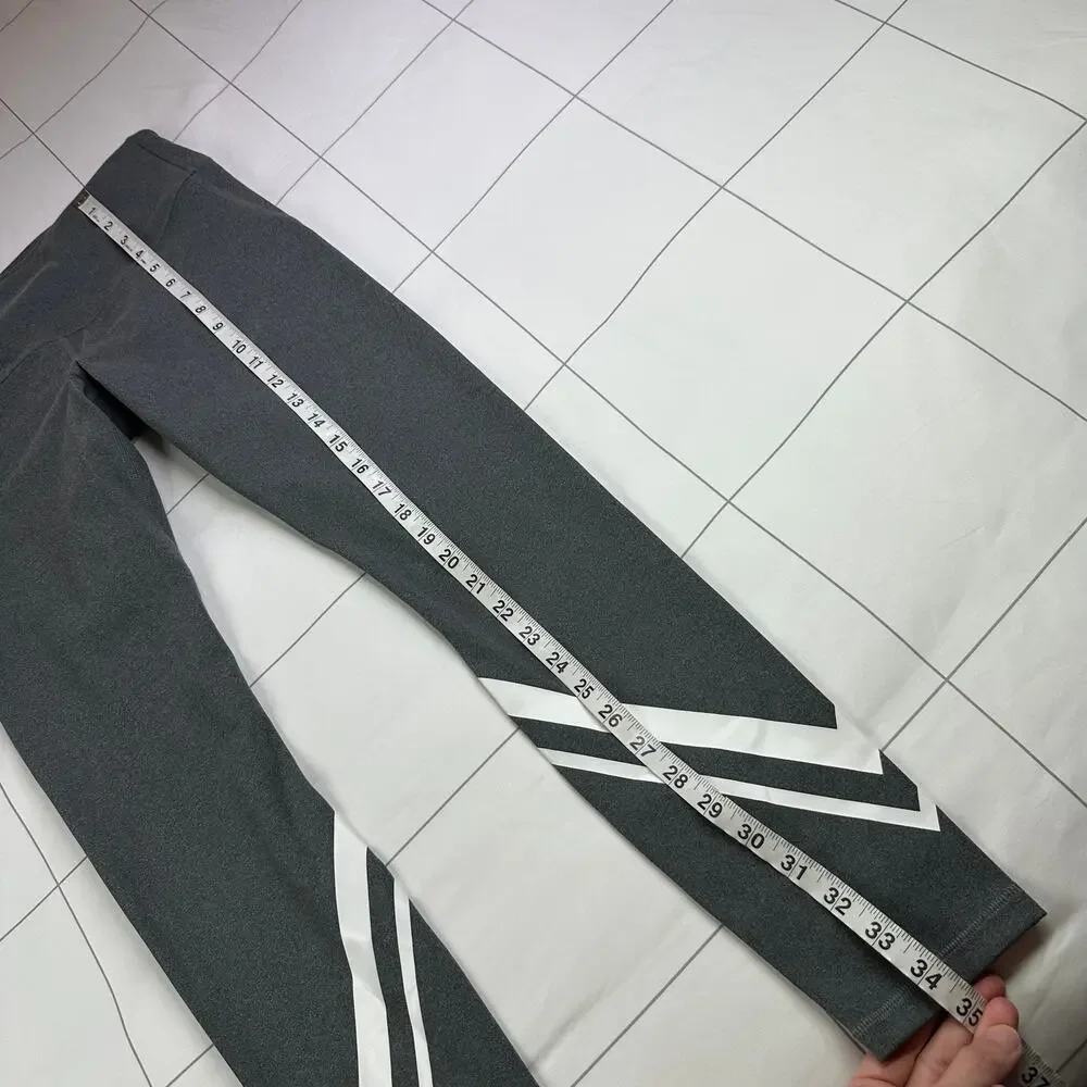 Tory Burch Sport Leggings Womens Medium Compression Melange Side Pocket Chevron